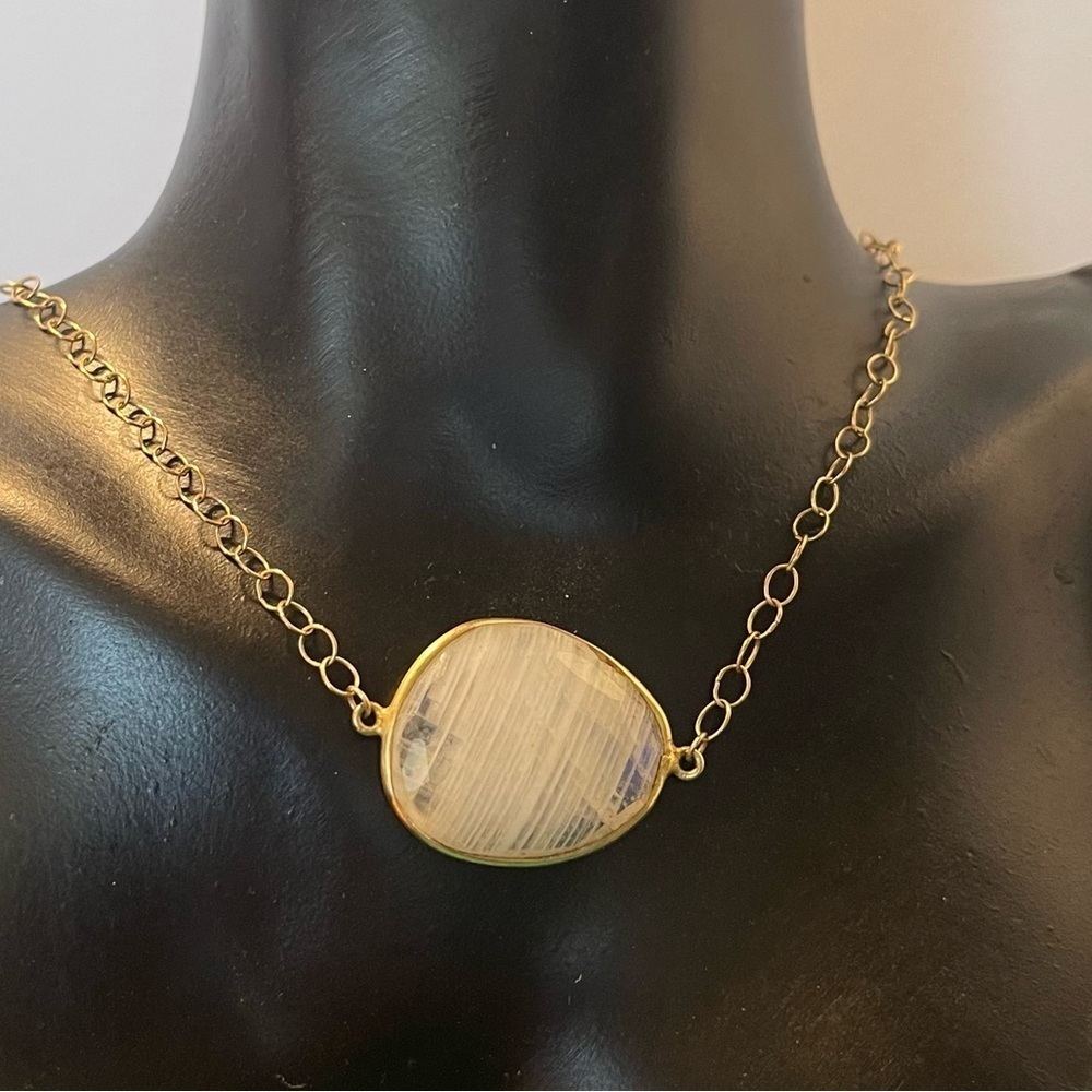Gold filled statement moonstone 14/20 necklace